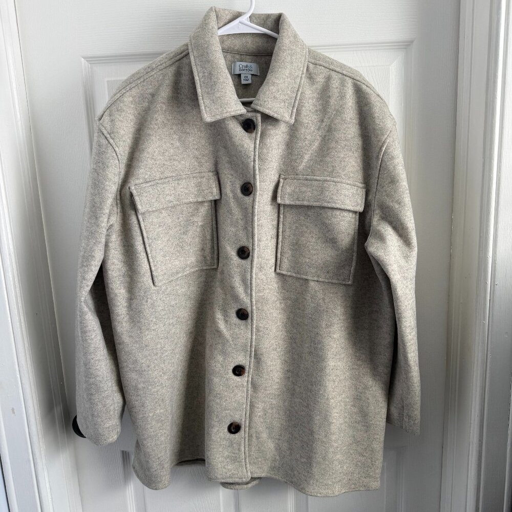 NWOT Women's Croft & Barrow Gray Shirt Jacket Double Jacket  Sz XXL